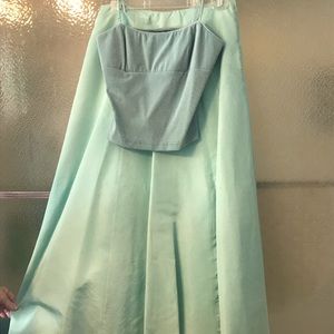 A two piece prom gown